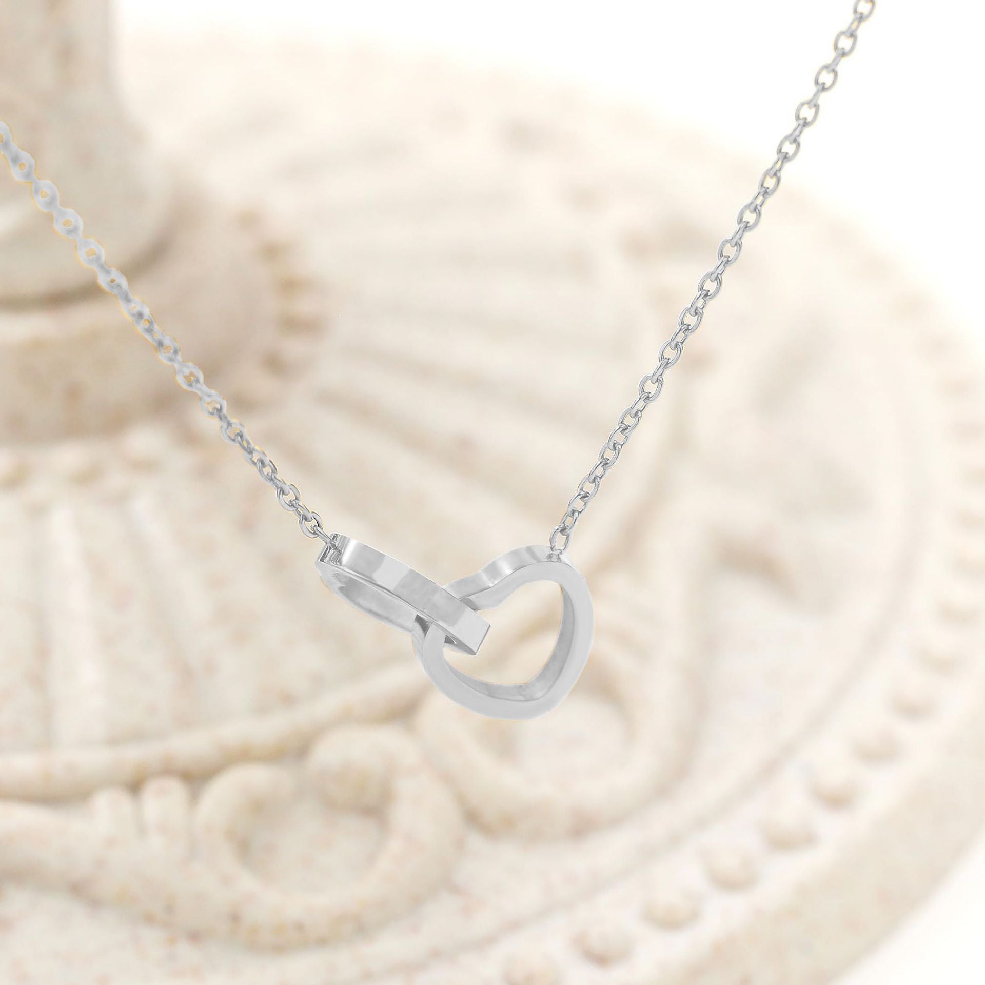 Popular Minimalist Love Double-Ring Necklace Women's Ins Stainless Steel Heart-to-Heart Necklace Temperament All-Match Clavicle Chain