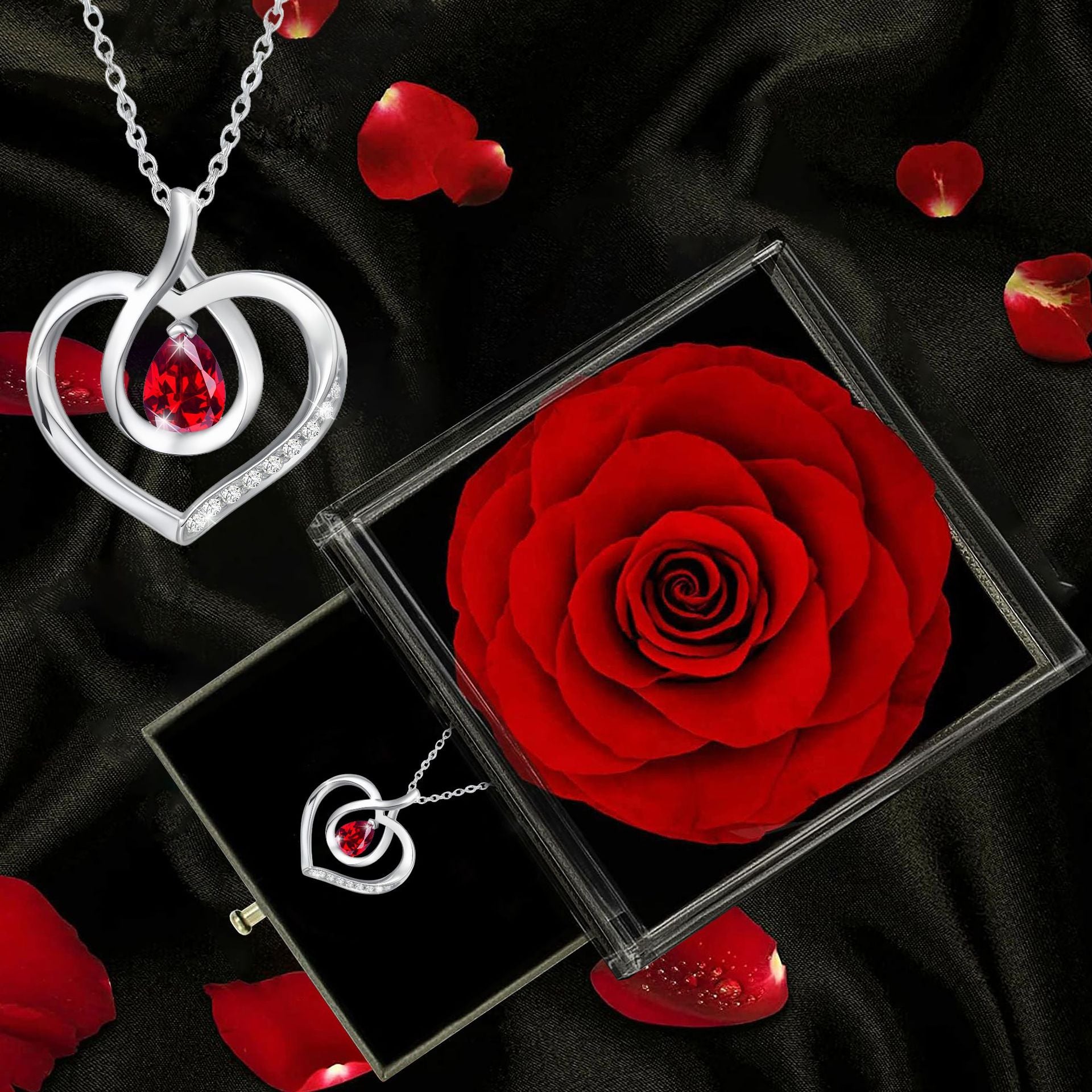 Cross-border Amazon Hot-selling Eternal Love Pendant Necklace For Women Versatile And High-end Feel Without Fading Collarbone Necklace