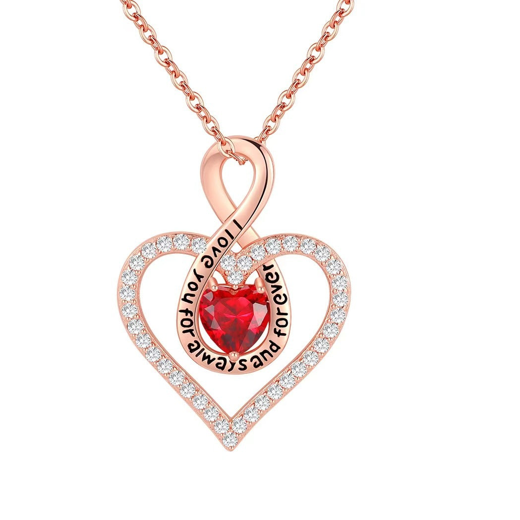 Amazon's New Love Unlimited Heart-shaped Pendant Necklace For Women Across Borders, Europe And The United States, Versatile And High-end Collarbone Necklace Decoration
