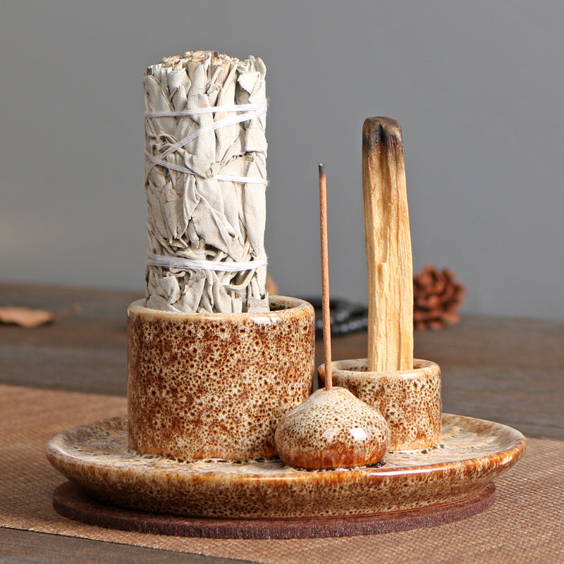 Morandi Color Candlestick Nordic Style Home Decoration Candle Holder Sage Decoration Holy Wood Tray