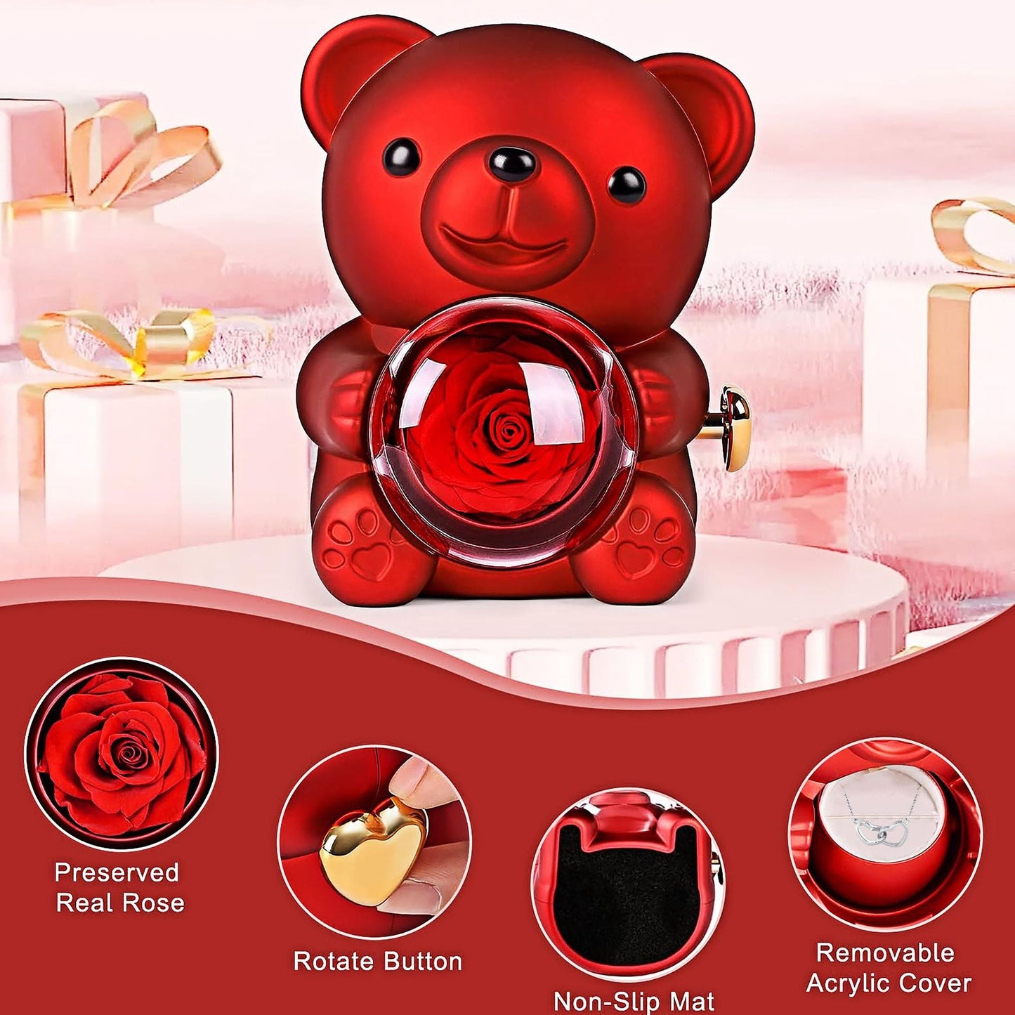 Bear Gift Box - Heart-to-Heart Necklace Mood Royal