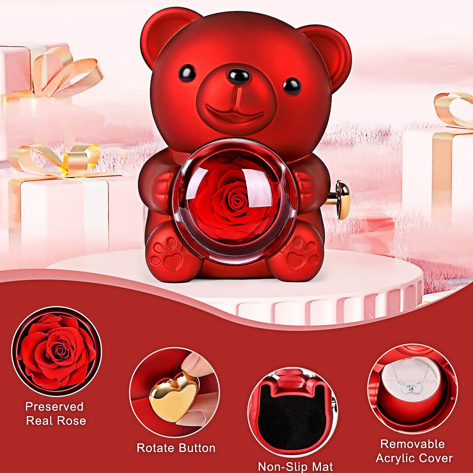 Bear Gift Box - Heart-to-Heart Necklace Mood Royal