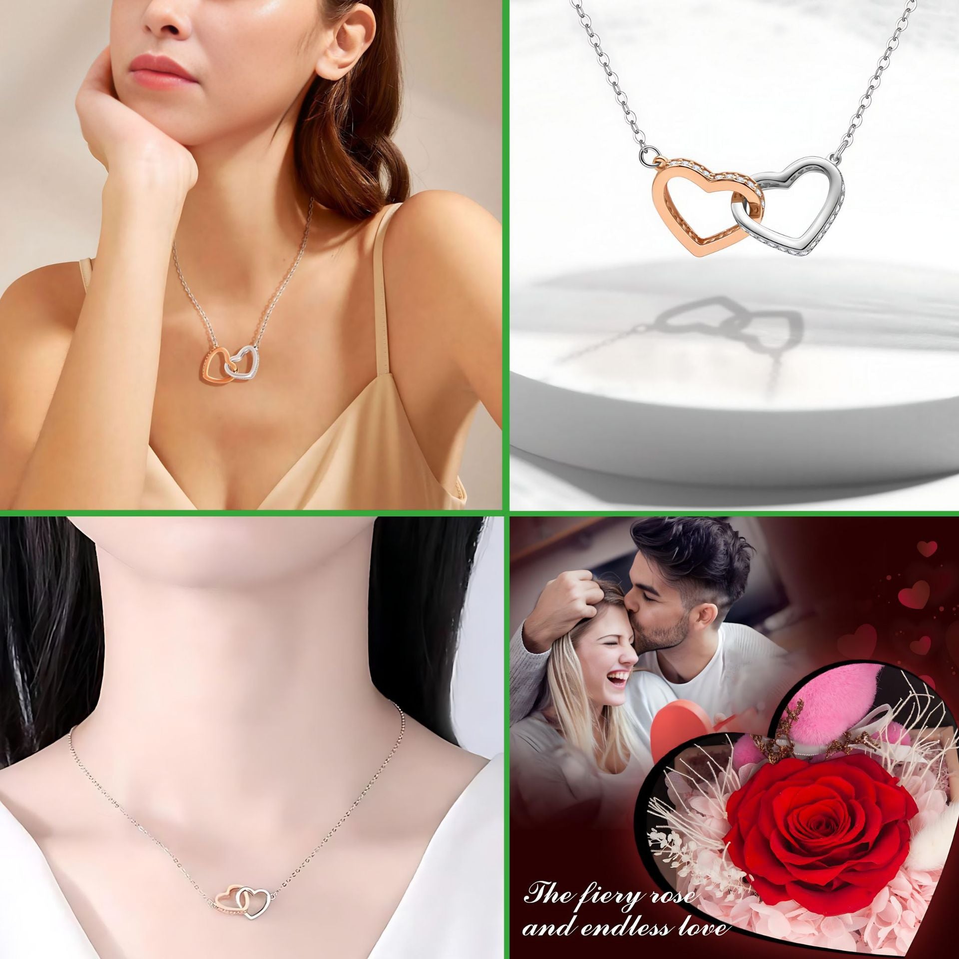 Amazon Cross-border Explosions Love Pendant Fashion Design Collarbone Chain Light Luxury High-end Gift Heart-shaped Necklace Women