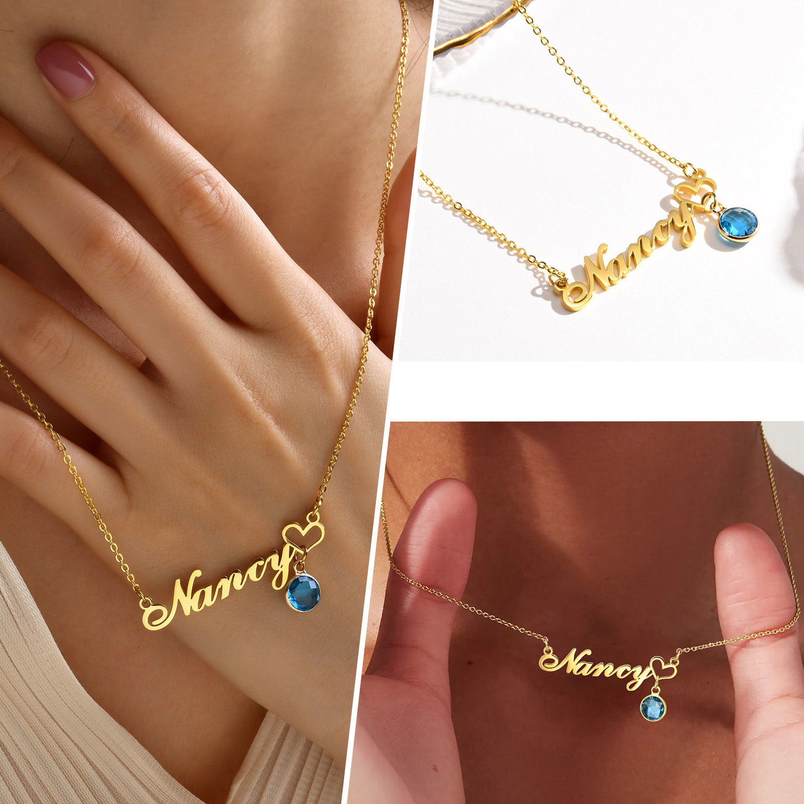 Letter Necklace Personalized Birthstone Pendant DIY Design Sense English Name Clavicle Chain