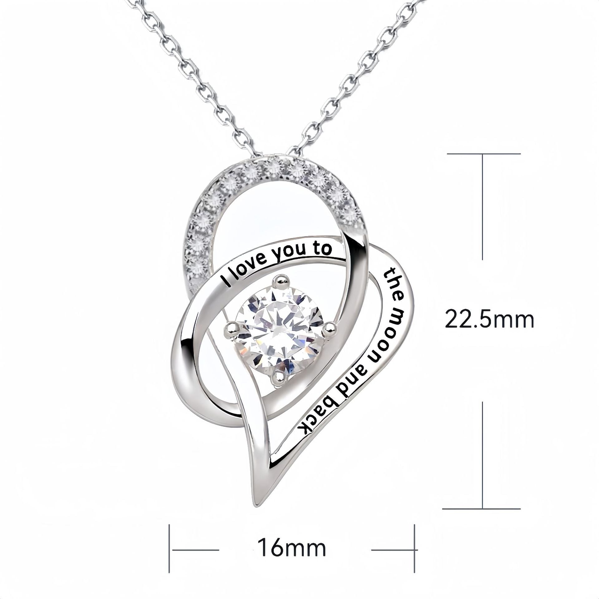 Cross-border Amazon Hot-selling New Heart-shaped Pendant Necklace Ins Niche Fashion Versatile High-end Collarbone Necklace Decoration Mood Royal