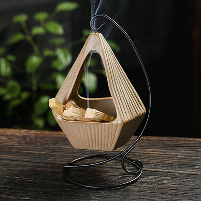 Peruvian Holy Wood Palo Santo Holder Sage Burning Tray Hanging Stove Ceramic Aromatherapy Stove Crafts