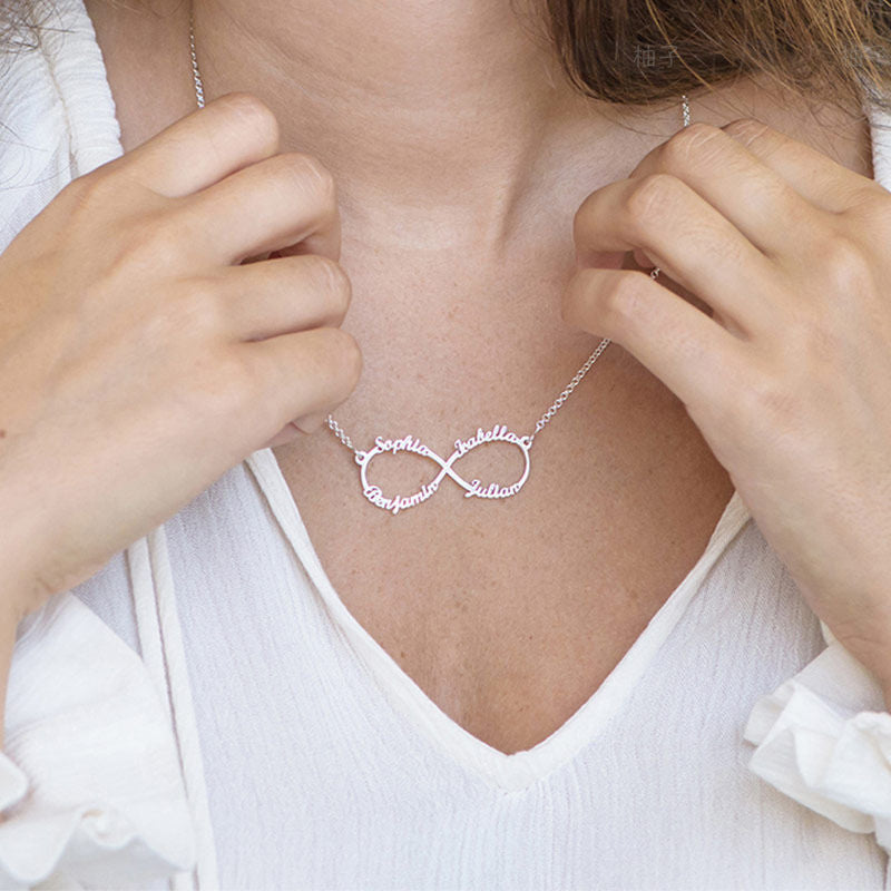 Spot Cross-border Unlimited Large Eight-character Diy Name Necklace Mother&#039;s Day Girlfriends Name Necklace Source Manufacturers Wholesale