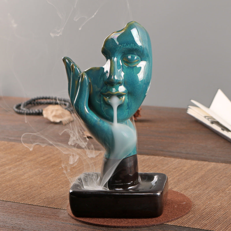 Cross-Border Meditating Bitter Backflow Incense Burner Creative Ornaments Home Decoration Incense Stick Incense Holder American Incense Burner Wholesale