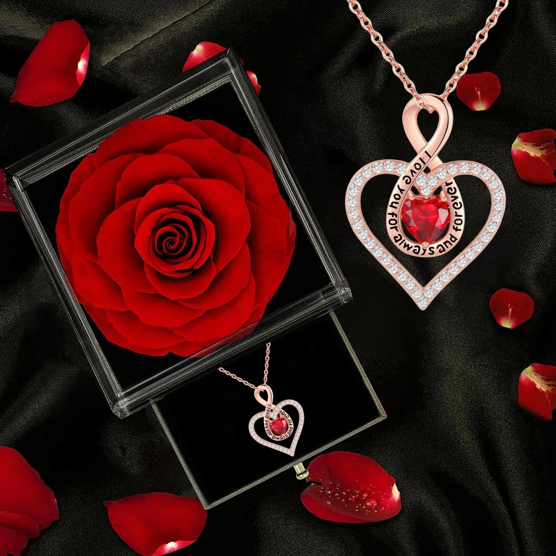 Amazon's New Love Unlimited Heart-shaped Pendant Necklace For Women Across Borders, Europe And The United States, Versatile And High-end Collarbone Necklace Decoration