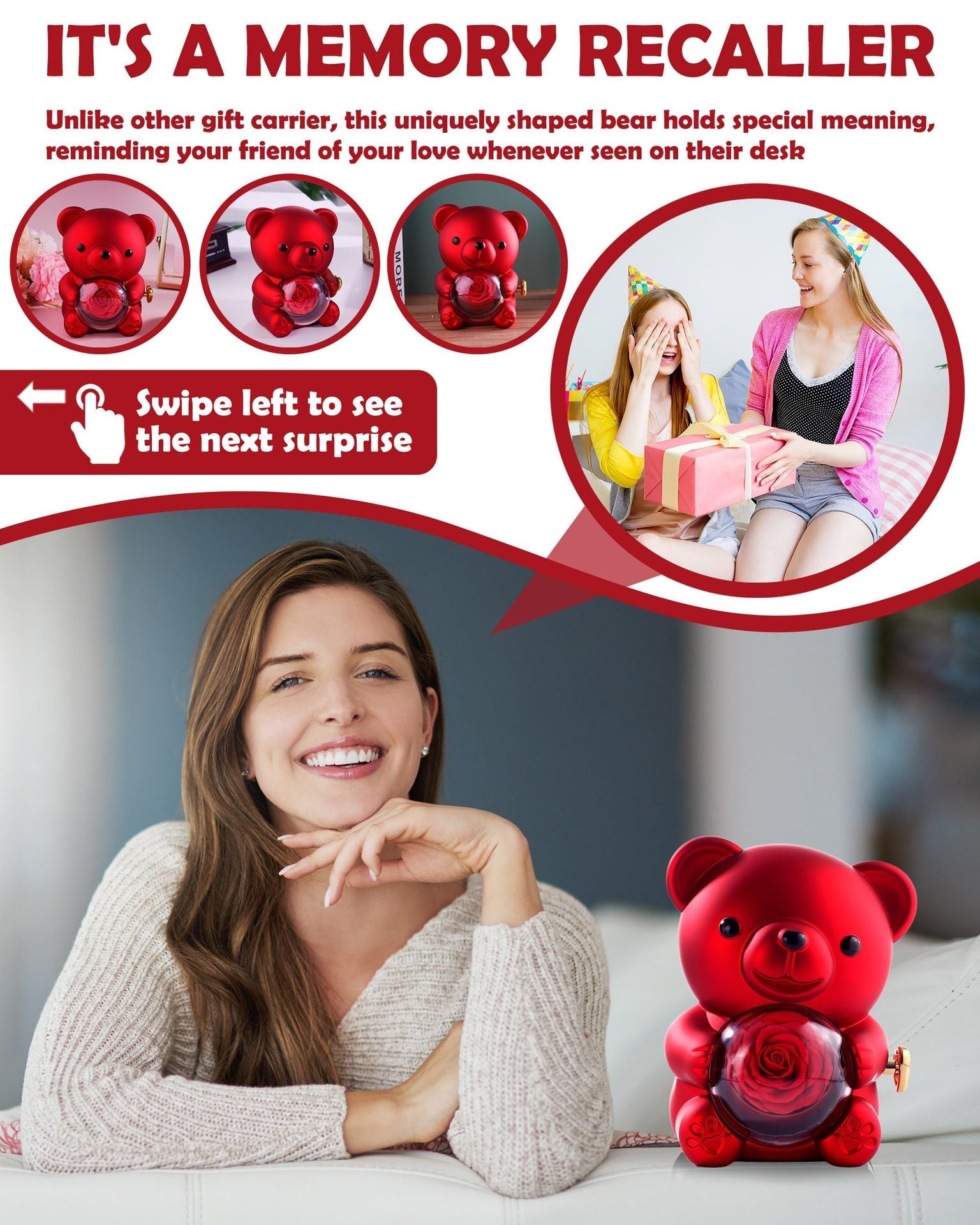 Bear Gift Box - Heart-to-Heart Necklace Mood Royal