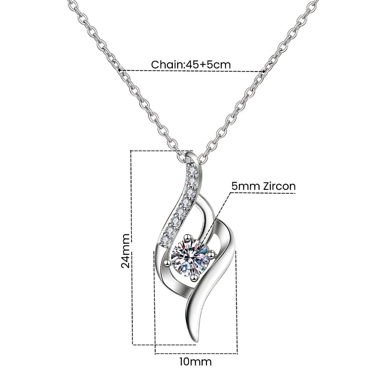 Cross-border Amazon Hot Cupid Arrow Pear-shaped Drill Pendant Necklace For Women's Versatile High-end Collarbone Necklace