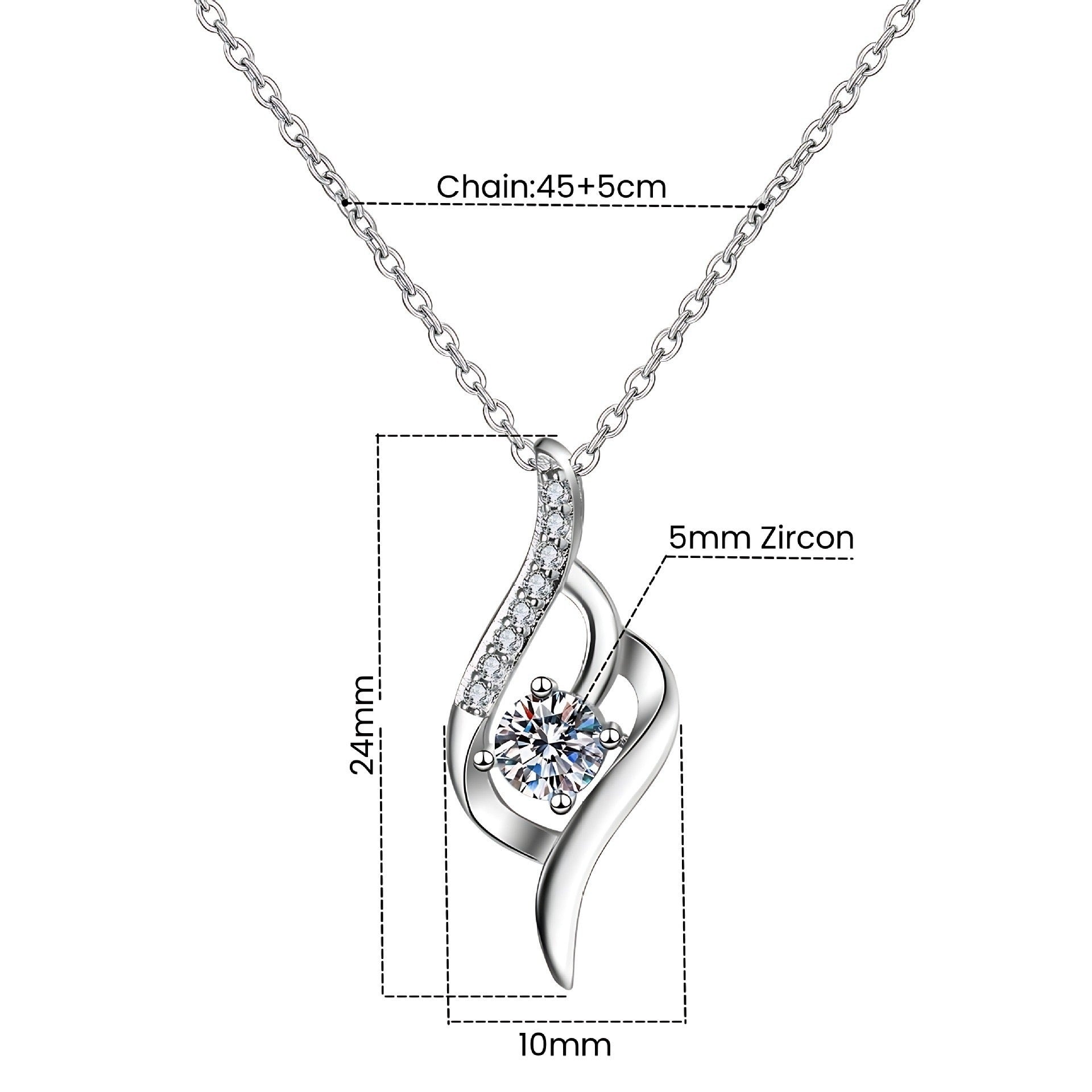 Cross-border Amazon Hot Cupid Arrow Pear-shaped Drill Pendant Necklace For Women's Versatile High-end Collarbone Necklace