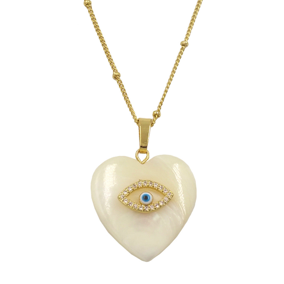 Evil Eye Beaded Zircon Design Necklace Mood Royal