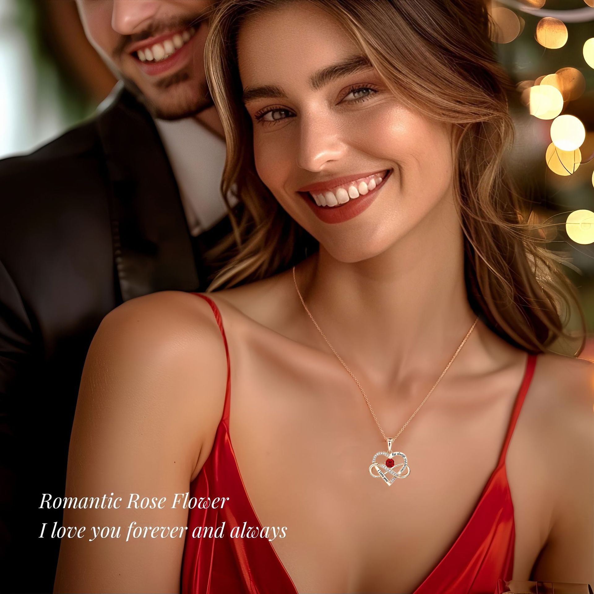 Cross-border Amazon New Heart-shaped Love Necklace For Women With Micro-inlaid High-end Pendant Versatile Light Luxury Collarbone Chain
