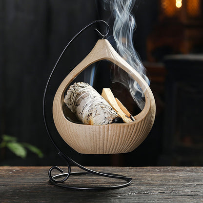 Peruvian Holy Wood Palo Santo Holder Sage Burning Tray Hanging Stove Ceramic Aromatherapy Stove Crafts