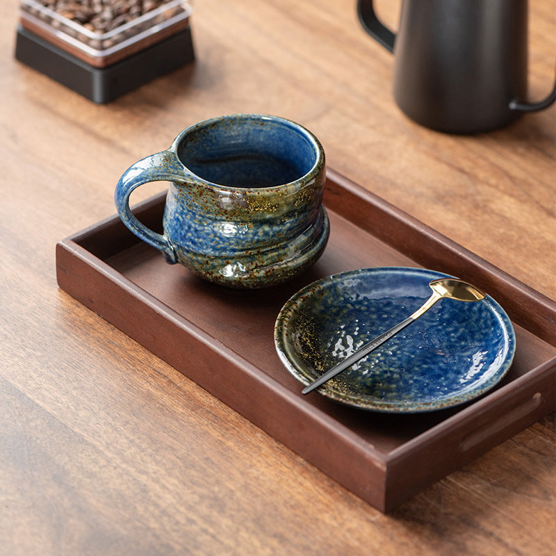 Special-shaped Coffee Cup And Saucer Suit Vintage Ceramic Cup Creative Afternoon Tea Cross-border Coffee Cup Office Mug