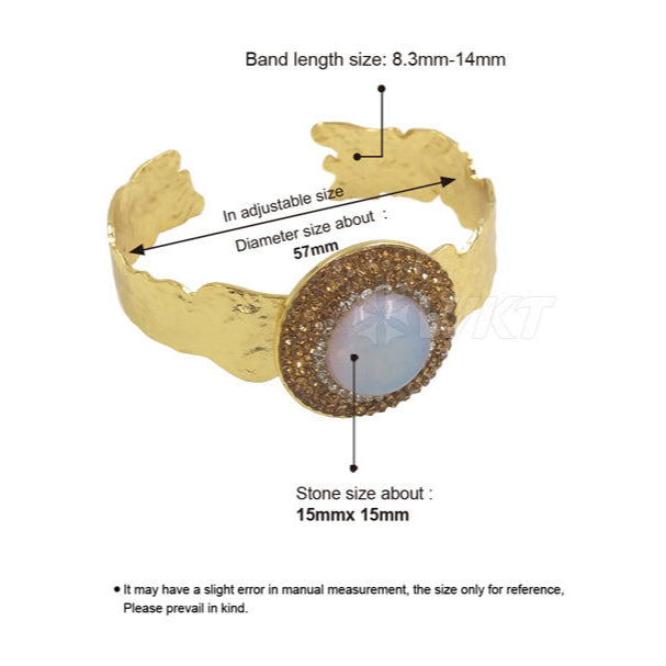 Natural Stone Zirconium 18K Gold Plated Bracelet Mood Royal