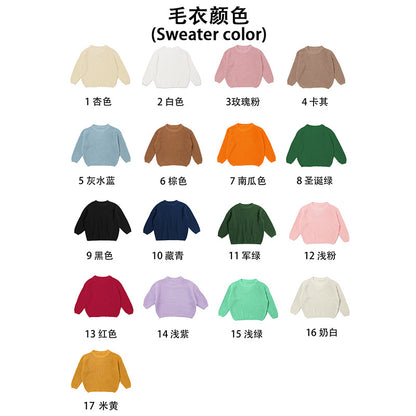 Real Handmade Diy Embroidered Pure Cotton Children's Knitted Sweater Baby Treasure Embroidered Name Etsy Cross Border Christmas Custom