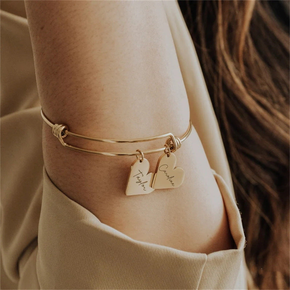 Custom Letter Name Lettering Bracelet Stainless Steel Love Personality Creative Name Bracelet