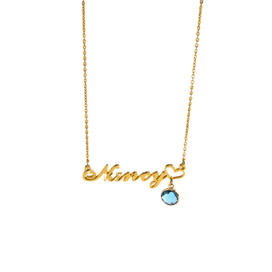 Letter Necklace Personalized Birthstone Pendant DIY Design Sense English Name Clavicle Chain