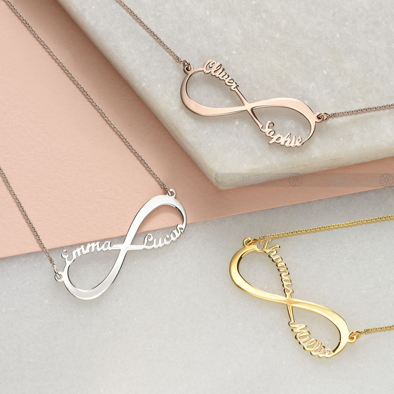 Spot Cross-border Unlimited Large Eight-character Diy Name Necklace Mother&#039;s Day Girlfriends Name Necklace Source Manufacturers Wholesale