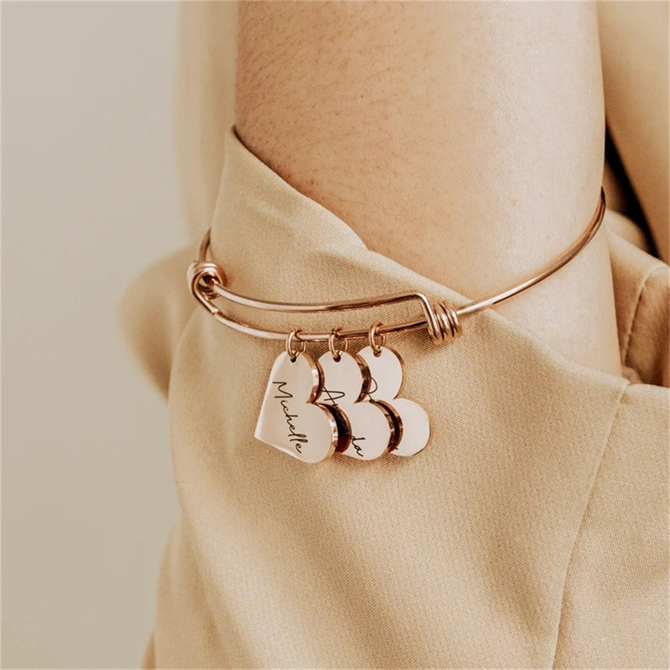 Custom Letter Name Lettering Bracelet Stainless Steel Love Personality Creative Name Bracelet