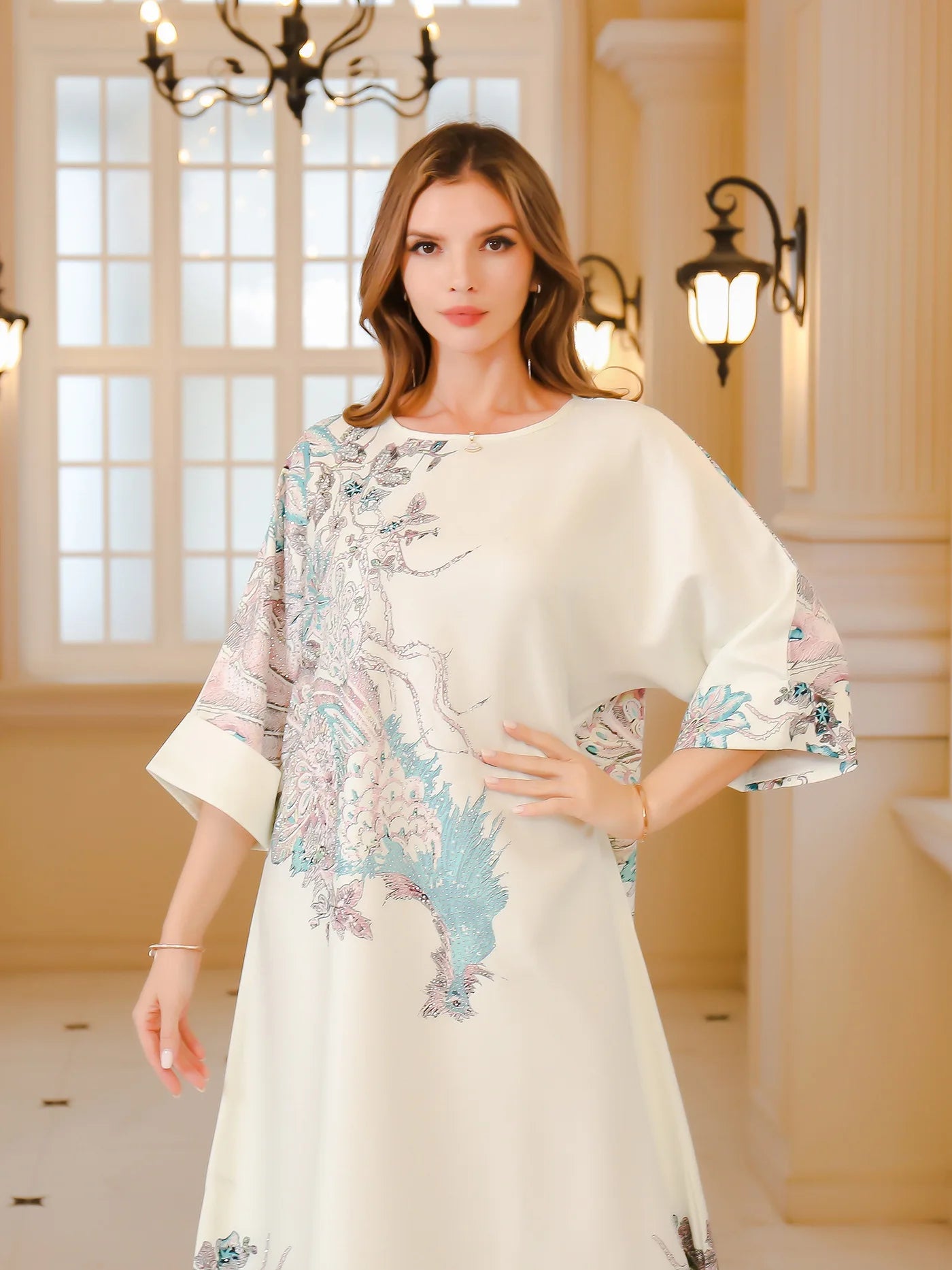 Floral Appliques Loose Kaftan Abayas My Store