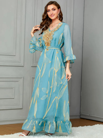 Luxury Fashion Embroidered Robe Dress My Store