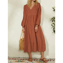 Cotton Linen Loose Dress My Store