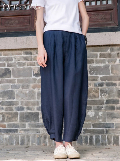 Women's cotton linen trousers My Store