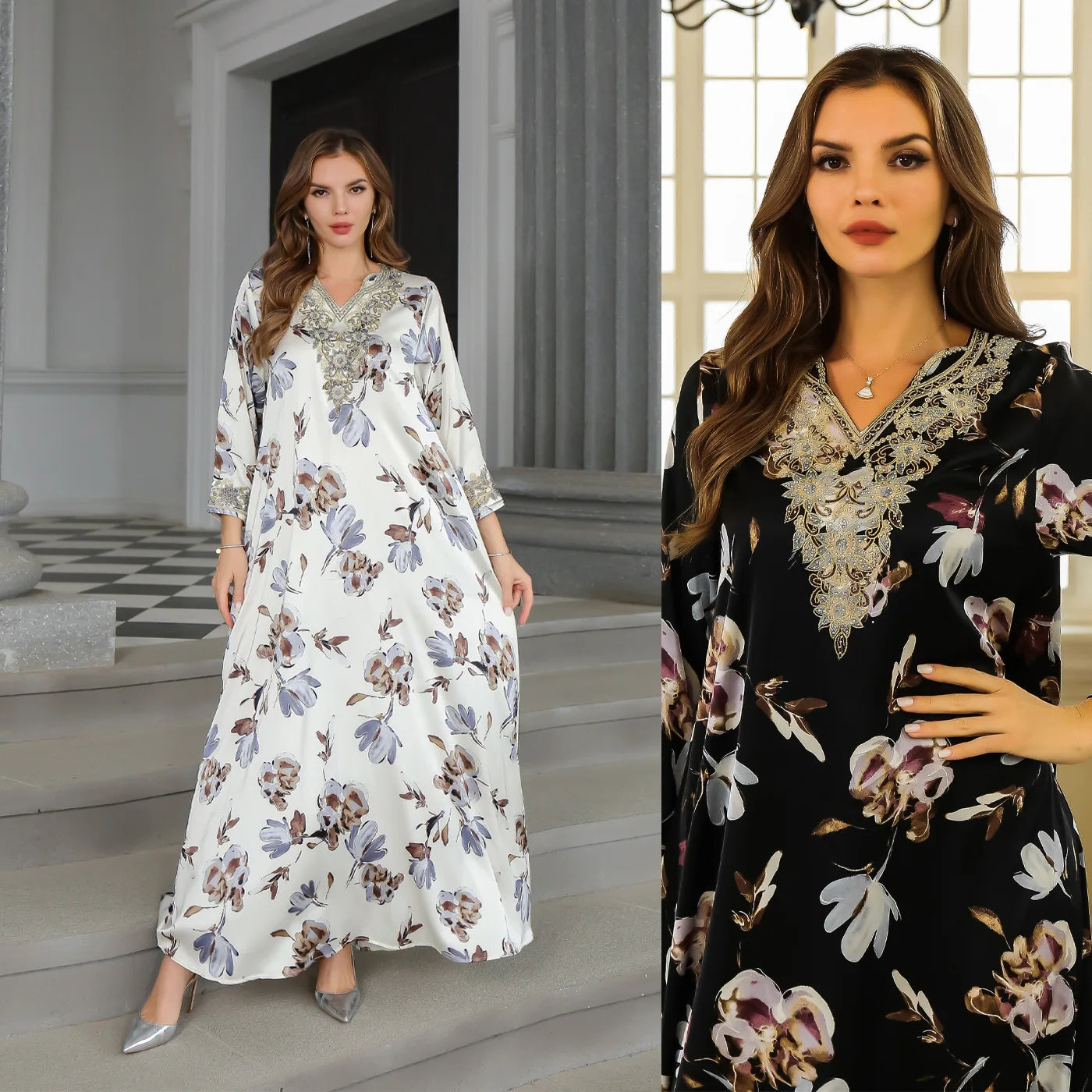 Floral Appliqued Kaftan My Store