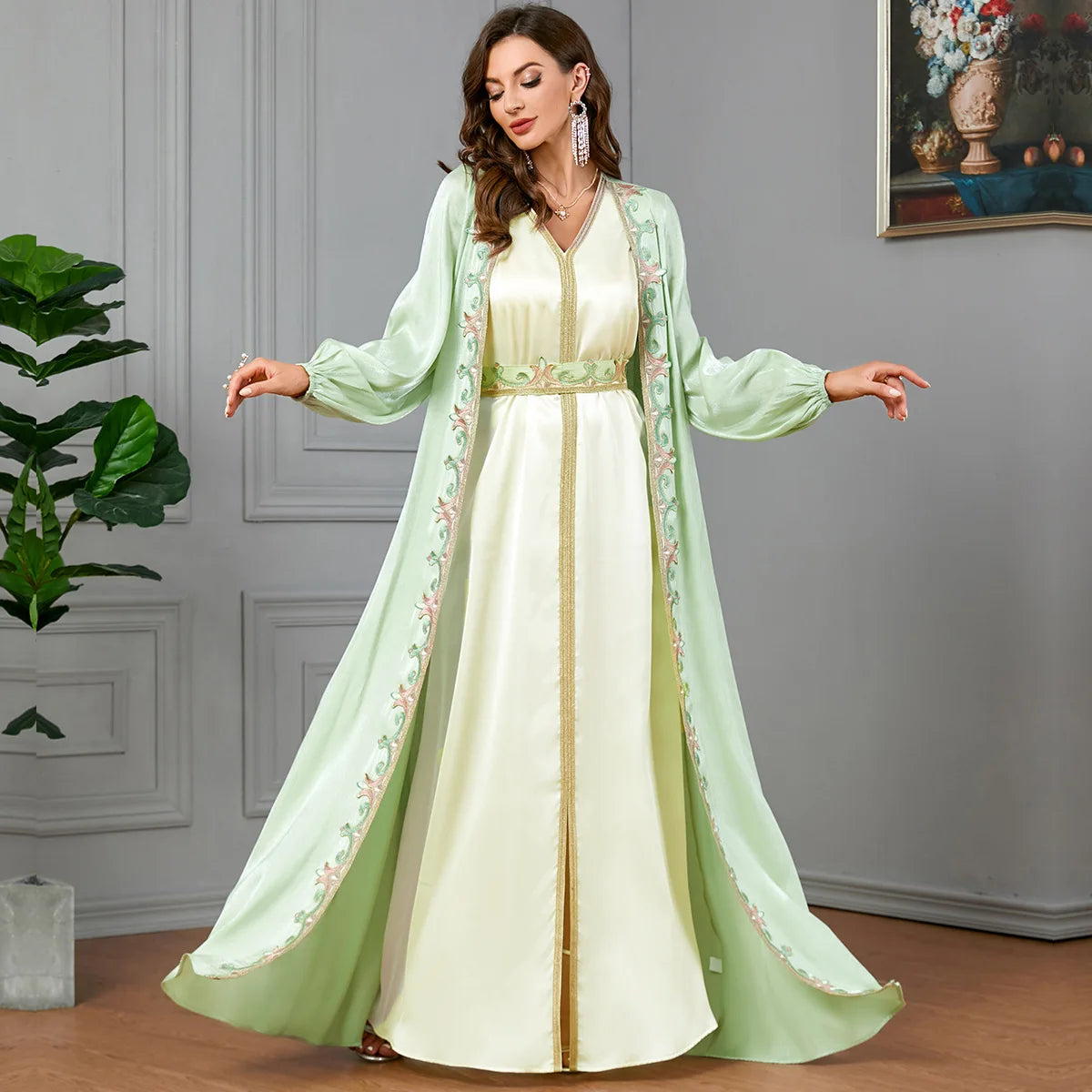 Embroidery Luxury Robe Set Abaya My Store