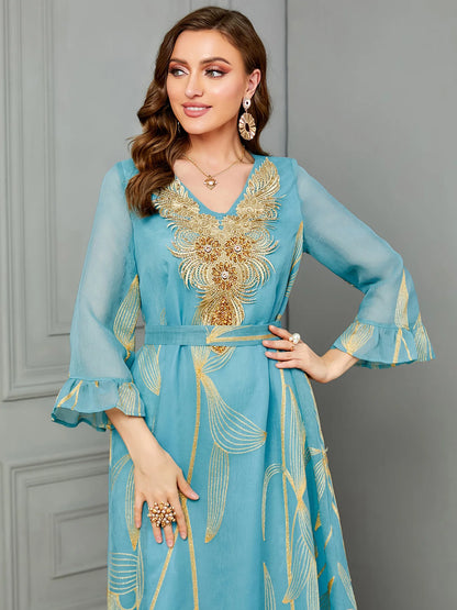 Luxury Fashion Embroidered Robe Dress My Store