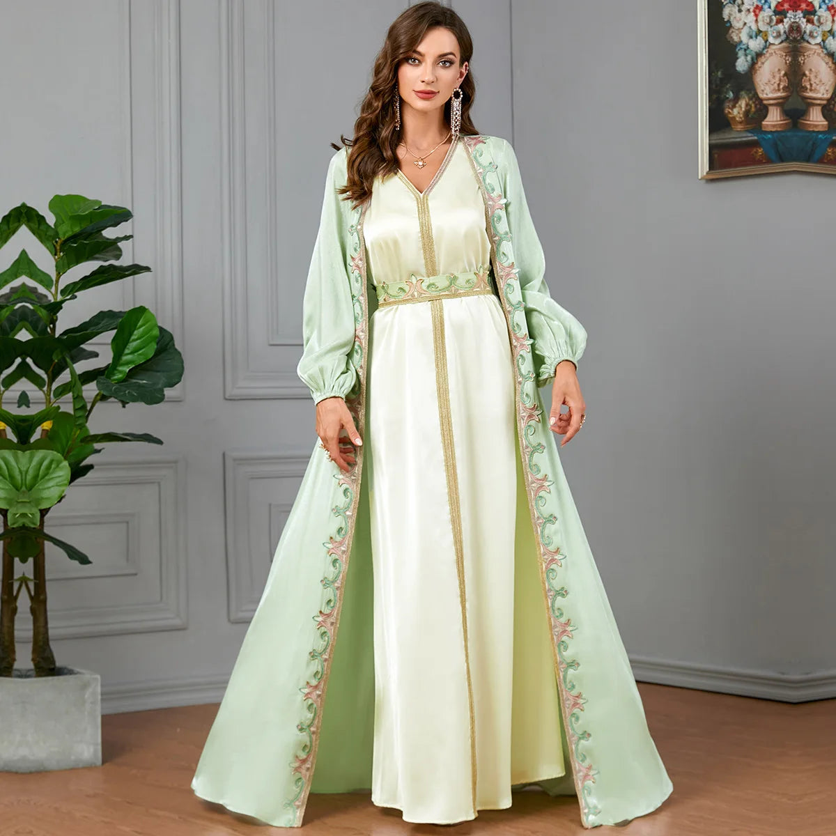 Embroidery Luxury Robe Set Abaya My Store