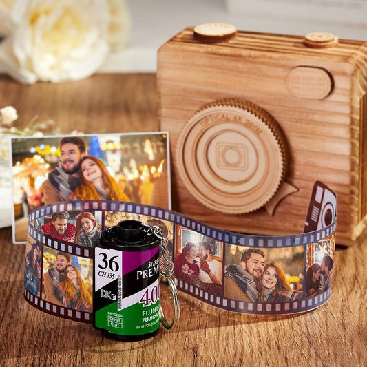Custom Camera Roll Keychain with photos, a personalized gift to keep memories.