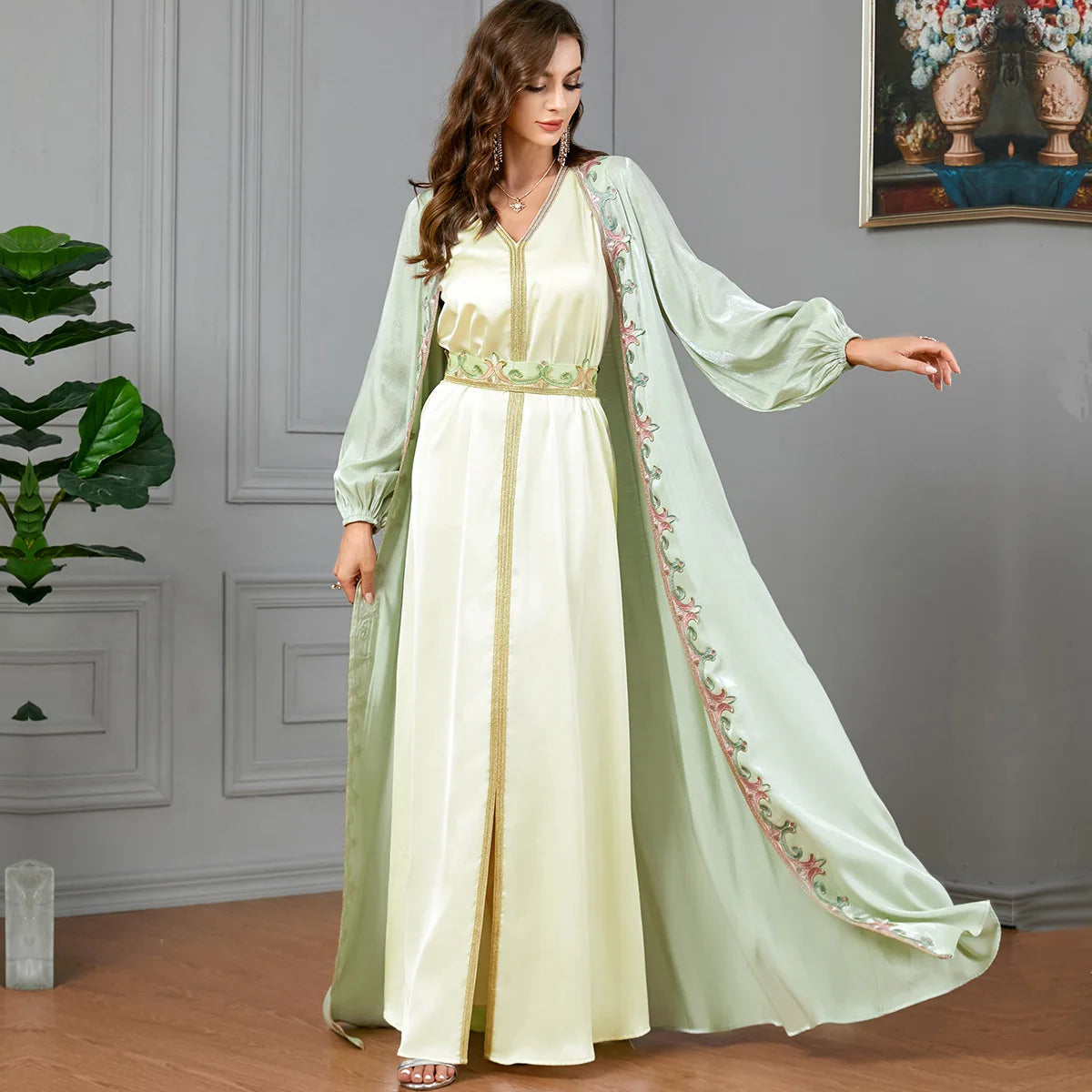 Embroidery Luxury Robe Set Abaya My Store