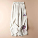 Cotton Linen Embroidered Wide Leg Pants My Store