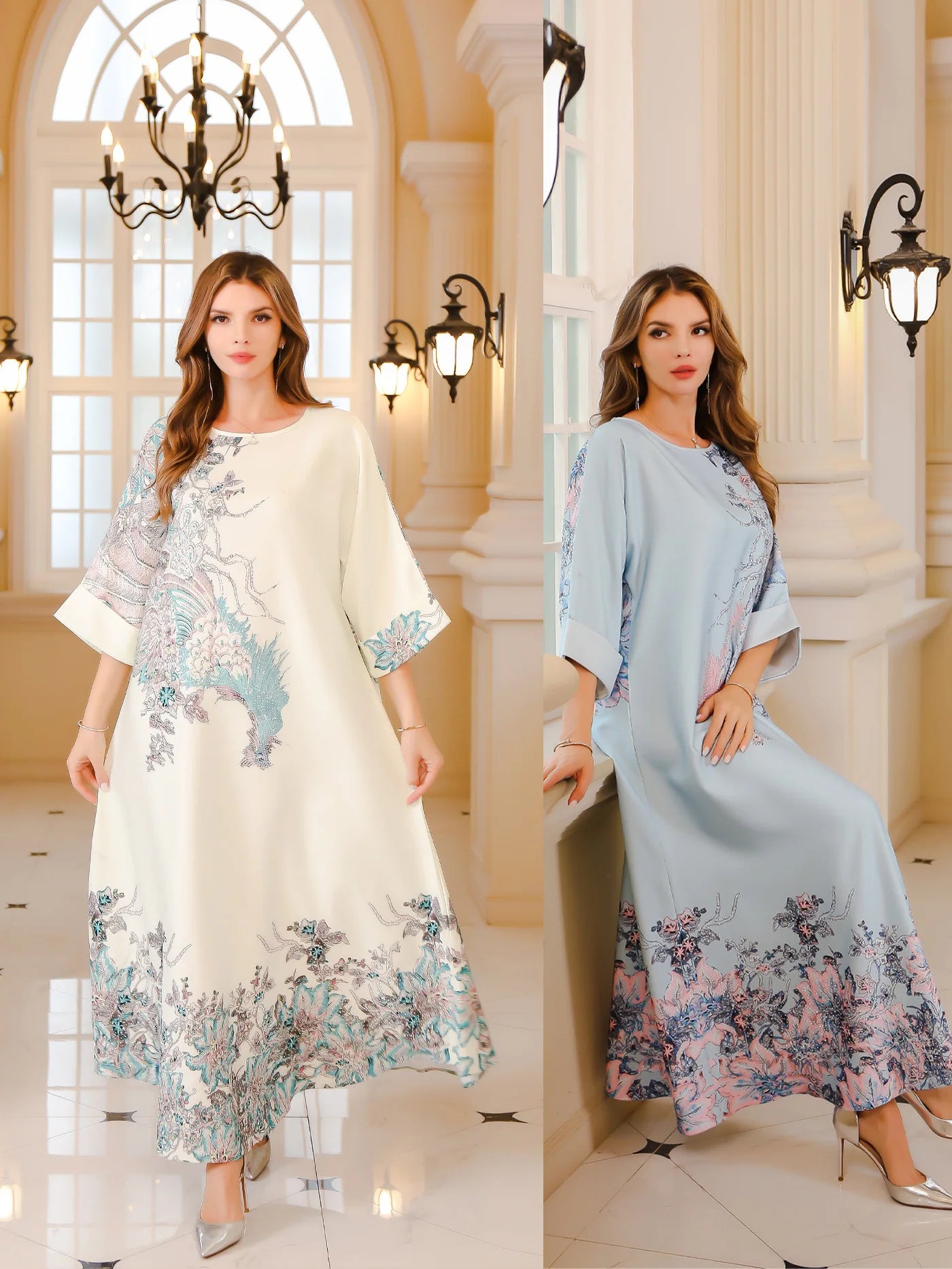 Floral Appliques Loose Kaftan Abayas My Store