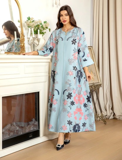 Floral Appliqued Kaftan Mood Royal