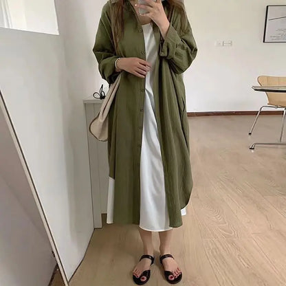 Shirt Dress for Women Plus Size Comfortable Cotton Loose Dress My Store