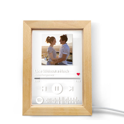 Custom Spotify Code Music Art Picture Frame Night Light with Photo