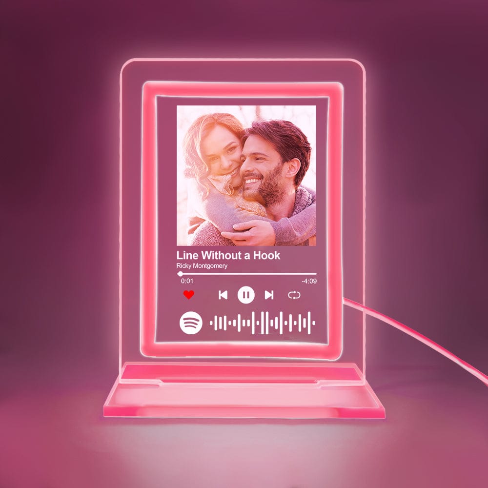Custom Spotify Night Light with Personalized Photo and Song - Acrylic Plaque Gift