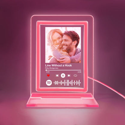 Custom Spotify Night Light with Personalized Photo and Song - Acrylic Plaque Gift