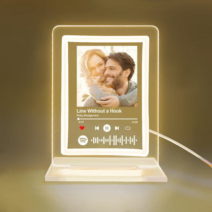 Personalized Spotify Night Light with Photo and Song, Acrylic Plaque Gift, romantic glow, perfect gift