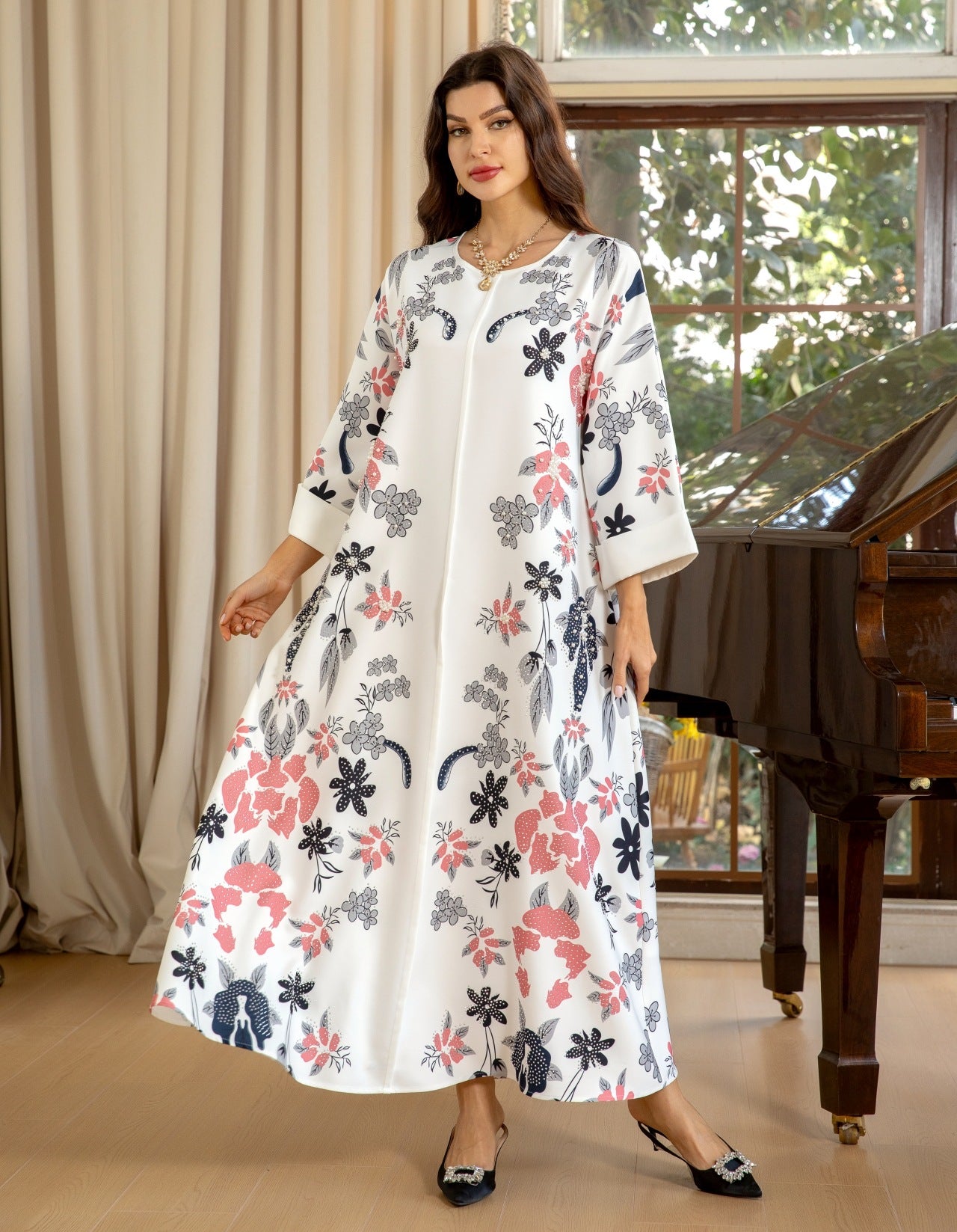 Floral Appliqued Kaftan My Store