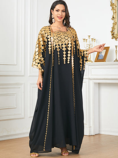 Elegant Pendant Bat Sleeves Kaftan Mood Royal