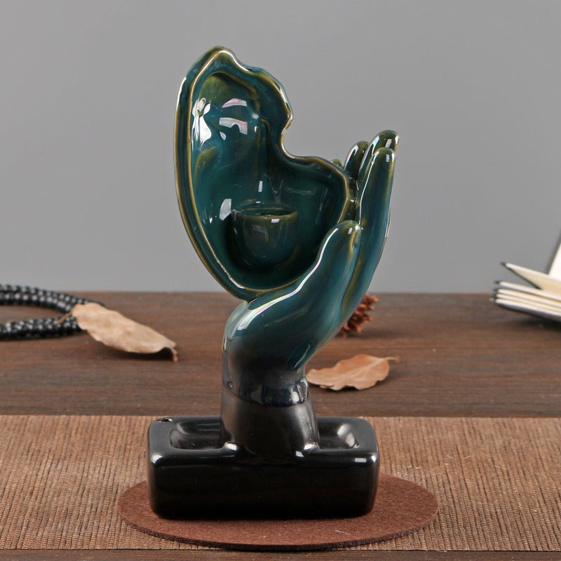 Ceramic Backflow Incense Burner With A Face Design Mood Royal