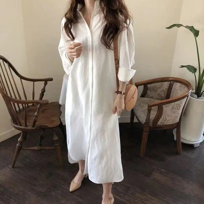 Shirt Dress for Women Plus Size Comfortable Cotton Loose Dress My Store