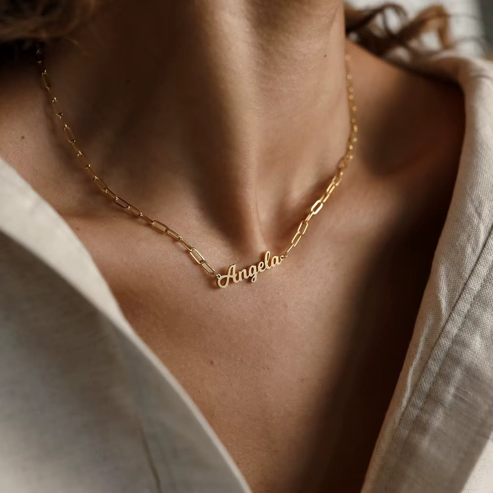 Personalized Custom Stainless Steel  Name Necklace Mood Royal