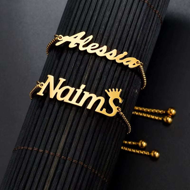 Personalized Stainless Steel Name Bracelet Mood Royal